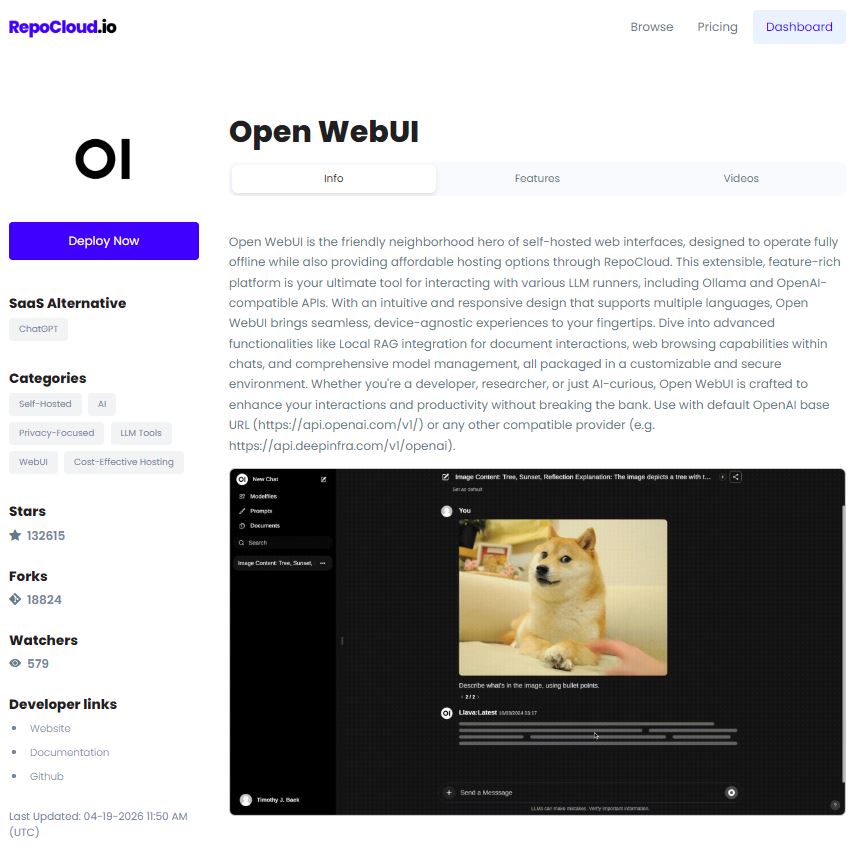 Open WebUI на RepoCloud